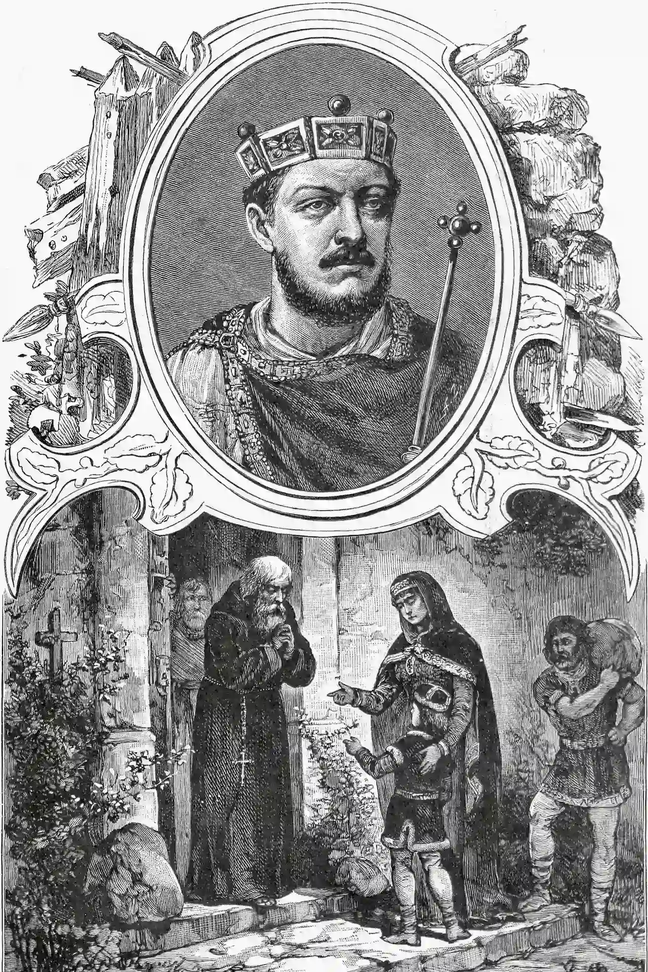 Mieszko II Lambert. Kulisy panowania króla i przyczyny upadku państwa Piastów Mieszko II na grafice Pillatiego